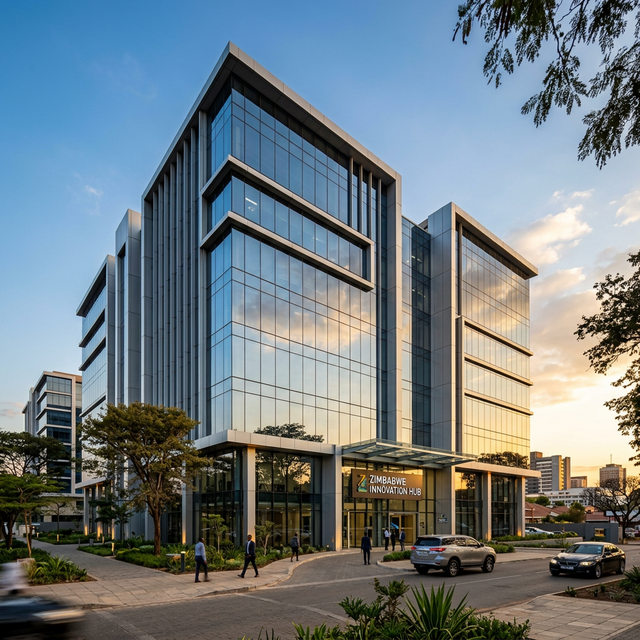 Modern glass facade project — commercial building Zimbabwe